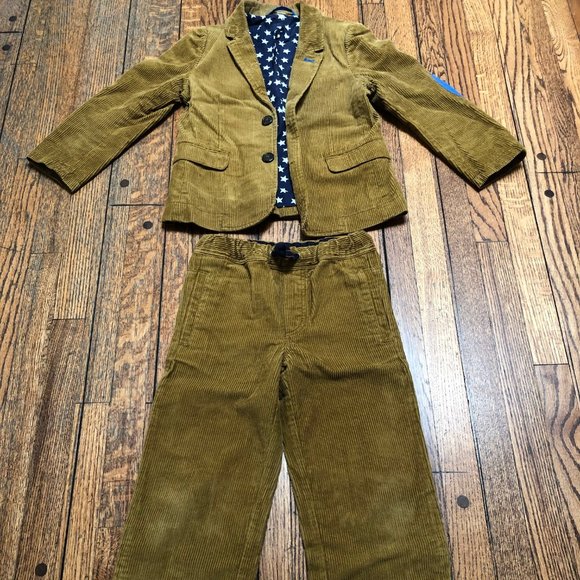 Mini Boden Fun Holiday Corduroy Blazer and Drawstring pants- Size 6